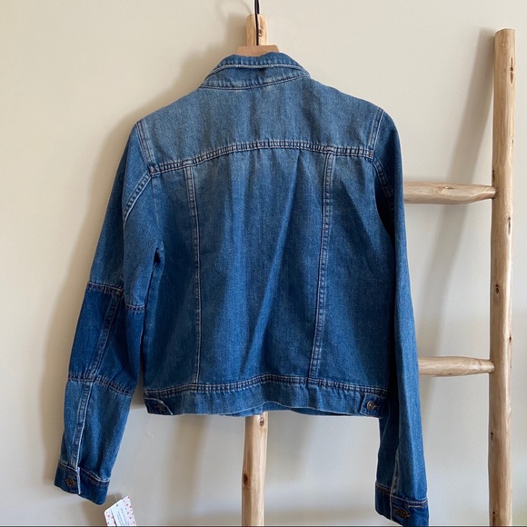 🔖New L FREE PEOPLE Rumors Denim Jacket Indigo - Picture 11 of 14